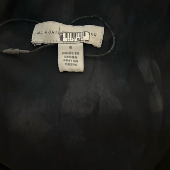 ML Monique Lhuillier Floral Chiffon Dress Gown Size 6 - Picture 5 of 5